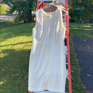 Elegant Cream Sleeveless Dress